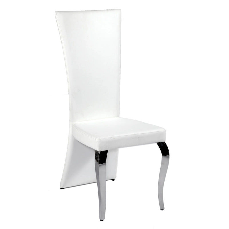 Chaise de salle à manger haute Tabitha, rectangulaire, blanche (lot de 2)