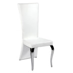 Chaise de salle à manger haute Tabitha, rectangulaire, blanche (lot de 2)