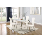Chaise de salle à manger haute Tabitha, rectangulaire, blanche (lot de 2)