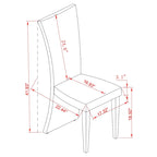 Chaise de salle à manger haute Tabitha, rectangulaire, blanche (lot de 2)