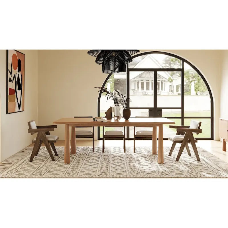 Table à manger rectangulaire moderne 87 en acacia naturel – Beige