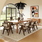 Table à manger rectangulaire moderne 87 en acacia naturel – Beige