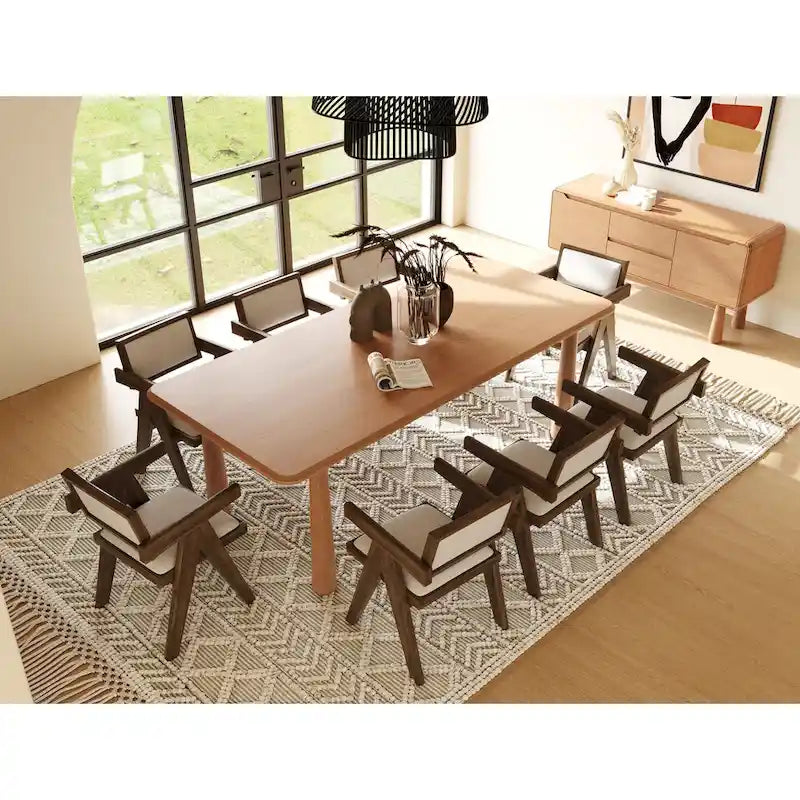 Table à manger rectangulaire moderne 87 en acacia naturel – Beige
