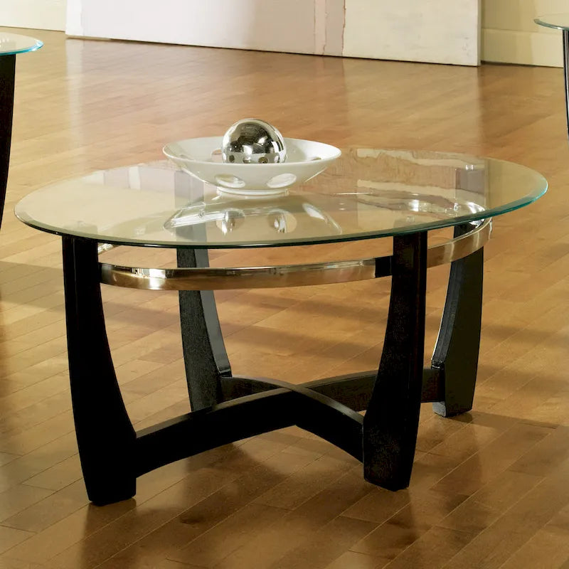 Tables d'appoint Mandalay à plateau en verre (lot de 3)