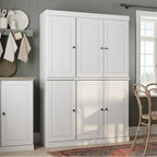 Vaisselier en bois massif 100% avec portes vitrées ou en bois massif et 2 tiroirs - 48,5 x 71,5