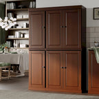 Vaisselier en bois massif 100% avec portes vitrées ou en bois massif et 2 tiroirs - 48,5 x 71,5
