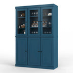 Vaisselier en bois massif 100% avec portes vitrées ou en bois massif et 2 tiroirs - 48,5 x 71,5