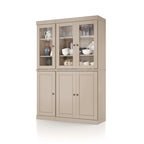 Vaisselier en bois massif 100% avec portes vitrées ou en bois massif et 2 tiroirs - 48,5 x 71,5
