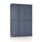 Vaisselier en bois massif 100% avec portes vitrées ou en bois massif et 2 tiroirs - 48,5 x 71,5