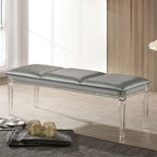 Banc de chambre rembourré en similicuir transparent Xian Glam