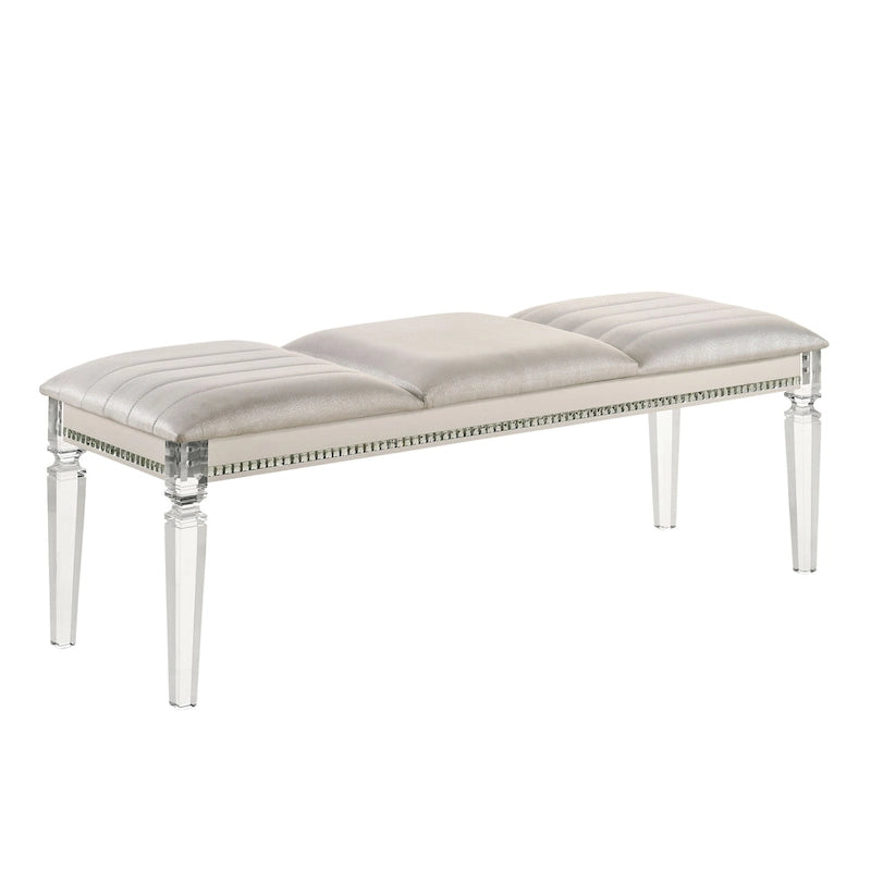 Banc de chambre rembourré en similicuir transparent Xian Glam