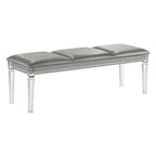 Banc de chambre rembourré en similicuir transparent Xian Glam