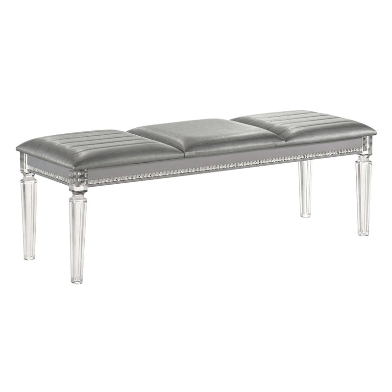 Banc de chambre rembourré en similicuir transparent Xian Glam