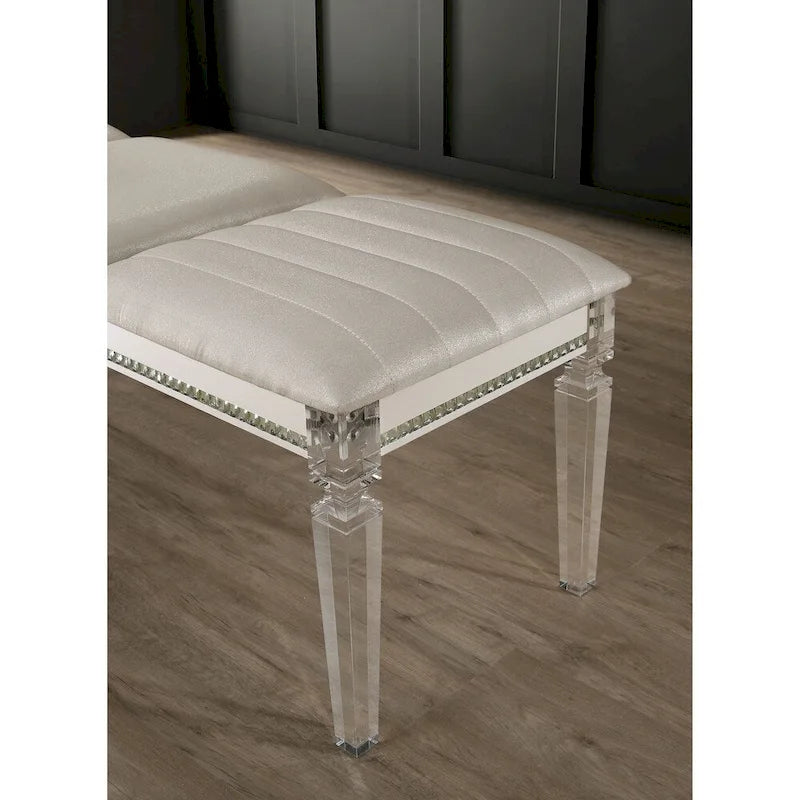Banc de chambre rembourré en similicuir transparent Xian Glam
