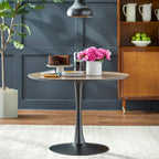 Ensemble de salle à manger rond 5 pièces en velours Kavitt de style moderne du milieu du siècle