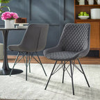 Ensemble de salle à manger rond 5 pièces en velours Kavitt de style moderne du milieu du siècle