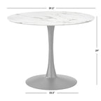 Ensemble de salle à manger rond 5 pièces en velours Kavitt de style moderne du milieu du siècle