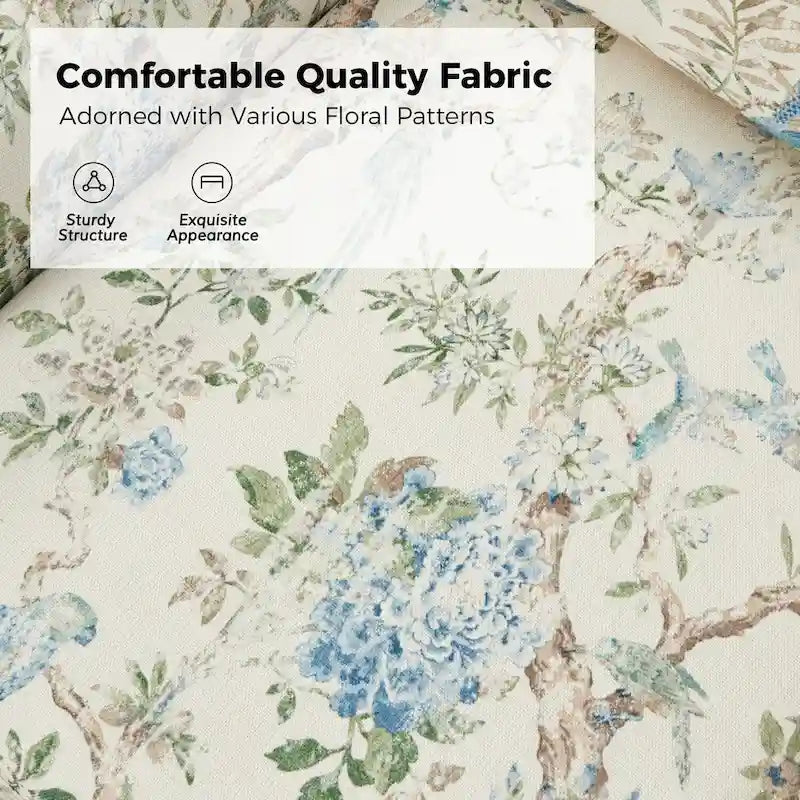 Fauteuil pivotant Alois avec housse florale et coussins amovibles, lot de 2