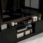 Meuble TV mural avec étagères pour téléviseurs jusqu'à 70 pouces, Console moderne