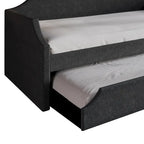 Lit de repos double en lin Elegance avec lit gigogne