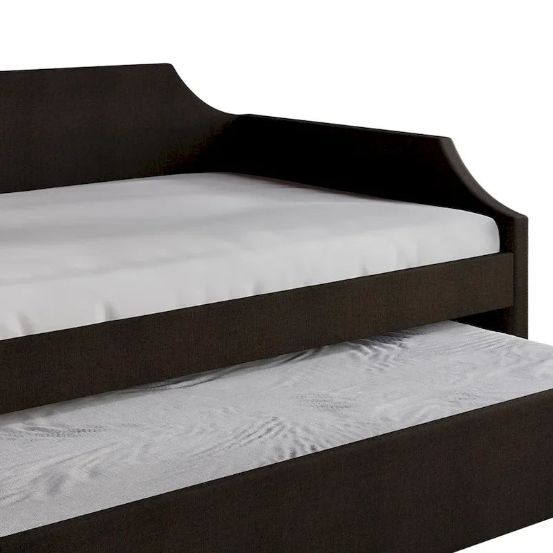 Lit de repos double en lin Elegance avec lit gigogne