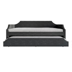 Lit de repos double en lin Elegance avec lit gigogne