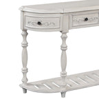 52 tables consoles courbes modernes et contemporaines pour canapé, table d'entrée pour couloir, salon avec 4 tiroirs et 1 étagère
