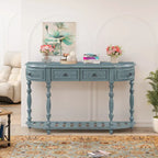 52 tables consoles courbes modernes et contemporaines pour canapé, table d'entrée pour couloir, salon avec 4 tiroirs et 1 étagère