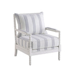 Fauteuil d'appoint rayé blanc et bleu marine