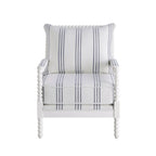 Fauteuil d'appoint rayé blanc et bleu marine