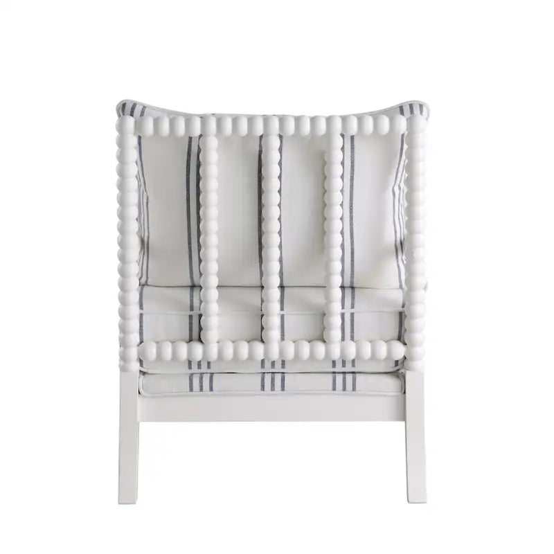 Fauteuil d'appoint rayé blanc et bleu marine