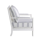 Fauteuil d'appoint rayé blanc et bleu marine