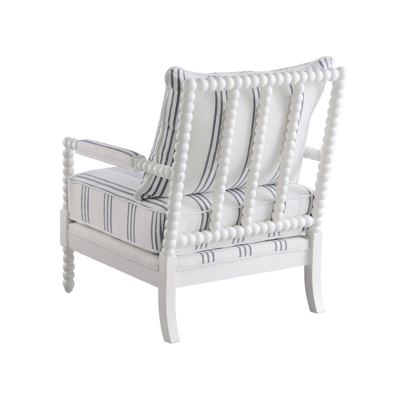 Fauteuil d'appoint rayé blanc et bleu marine