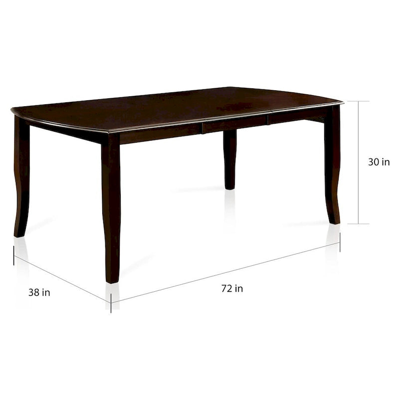 Table à manger extensible en bois Zita Espresso de 72 pouces