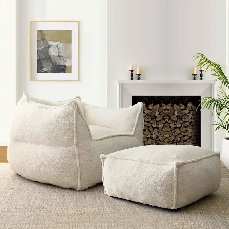 Canapé paresseux, pouf, canapé avec pouf repose-pieds