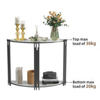 Console semi-circulaire de 101,6 cm avec plateau en pierre frittée pour entrée – 100,08 x 77,98 cm