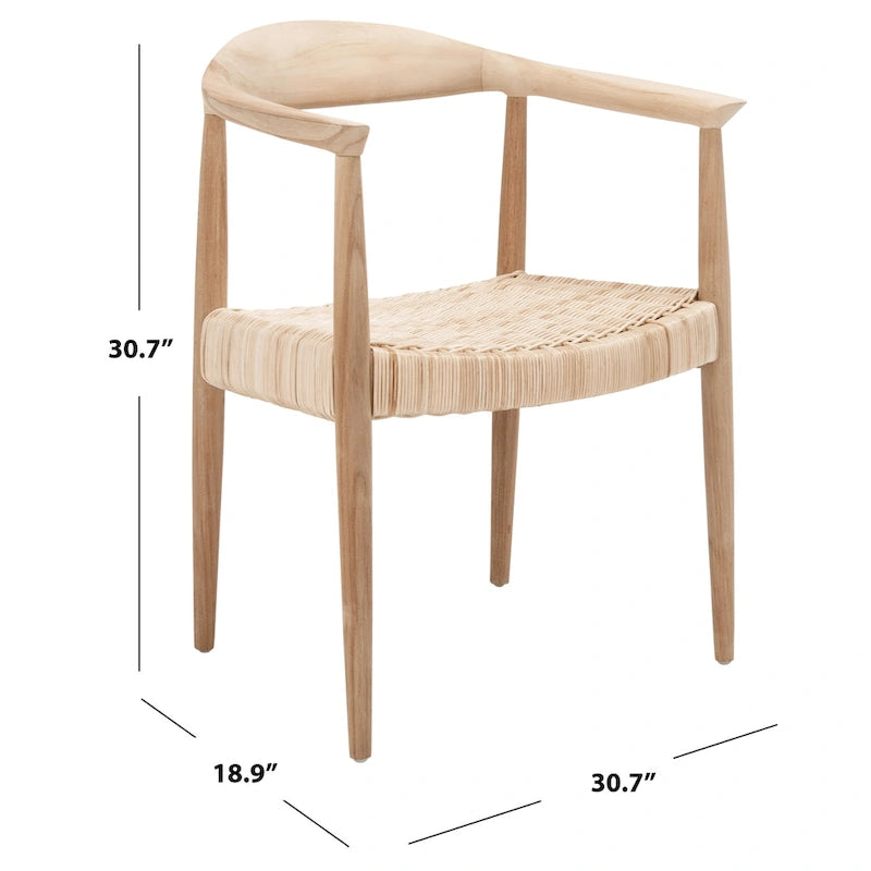 Fauteuil d'appoint Wilda en rotin et corde - 24,8 L x 18,9 P x 30,7 H