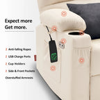 Fauteuil inclinable électrique double moteur avec massage et chaleur pour personnes âgées, en similicuir 7679
