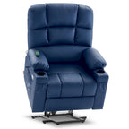 Fauteuil inclinable électrique double moteur avec massage et chaleur pour personnes âgées, en similicuir 7679