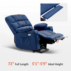 Fauteuil inclinable électrique double moteur avec massage et chaleur pour personnes âgées, en similicuir 7679