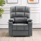 Fauteuil inclinable électrique double moteur avec massage et chaleur pour personnes âgées, en similicuir 7679