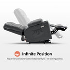 Fauteuil inclinable électrique double moteur avec massage et chaleur pour personnes âgées, en similicuir 7679