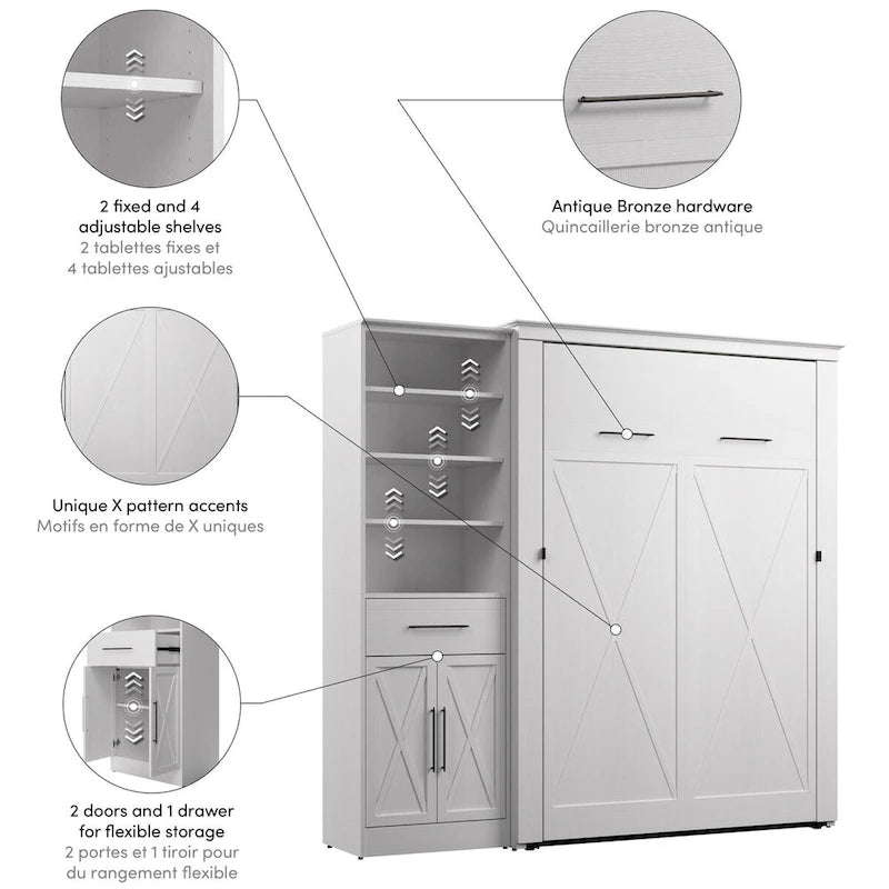 Lit escamotable Key West avec armoire-penderie (88W)