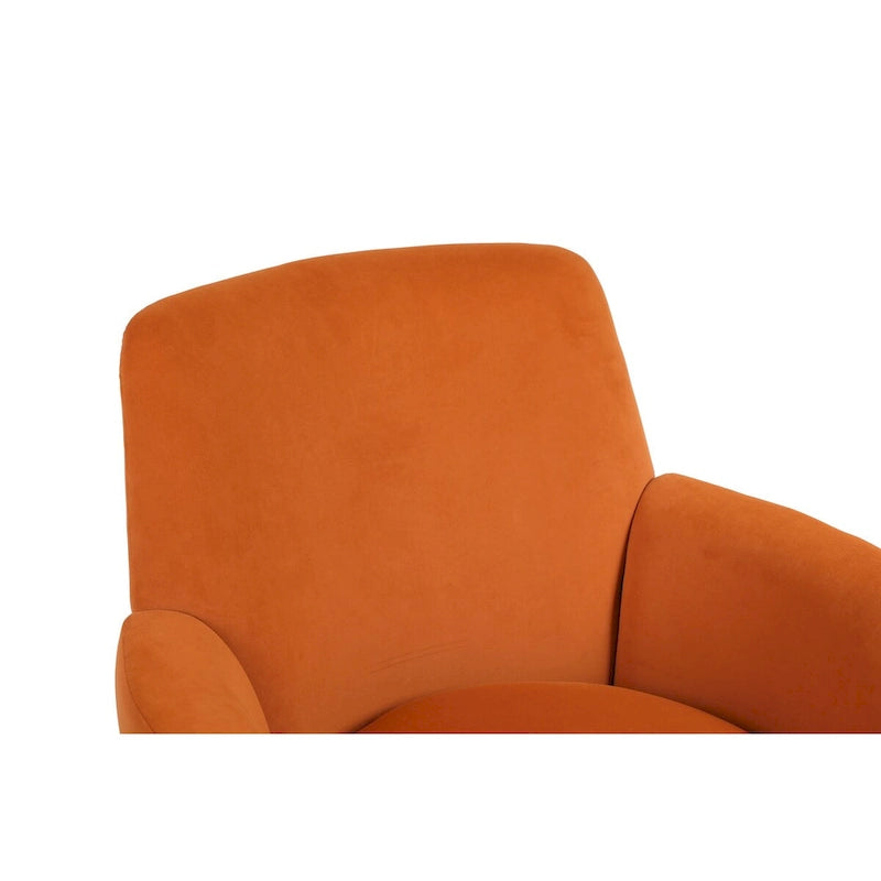 Fauteuil pivotant en velours, Fauteuil pivotant d'appoint, Fauteuil de lecture, Fauteuil rond avec piètement en acier inoxydable doré