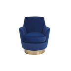 Fauteuil pivotant en velours, Fauteuil pivotant d'appoint, Fauteuil de lecture, Fauteuil rond avec piètement en acier inoxydable doré