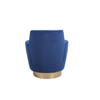 Fauteuil pivotant en velours, Fauteuil pivotant d'appoint, Fauteuil de lecture, Fauteuil rond avec piètement en acier inoxydable doré