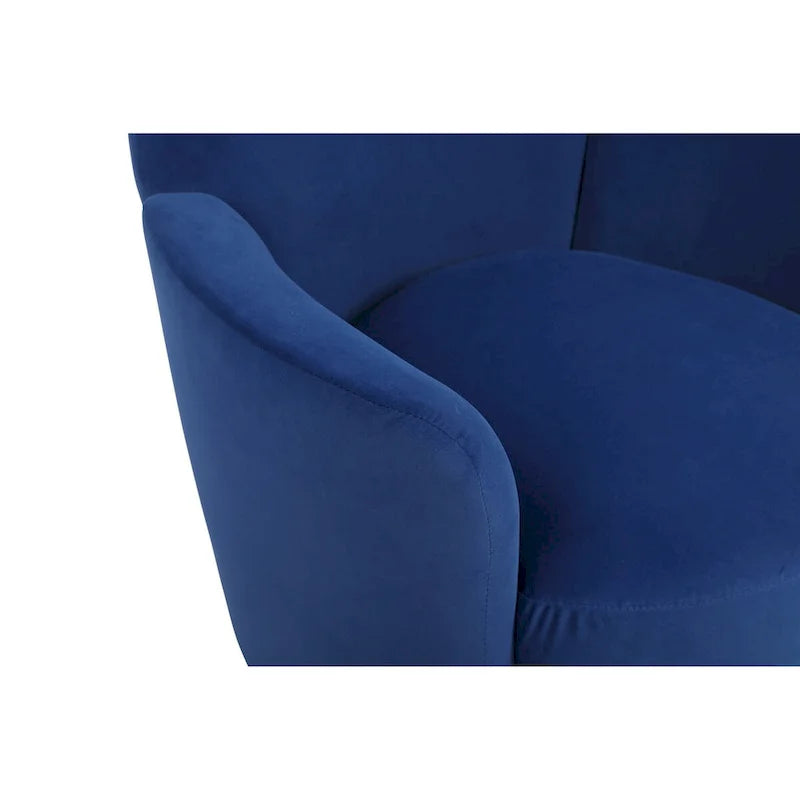 Fauteuil pivotant en velours, Fauteuil pivotant d'appoint, Fauteuil de lecture, Fauteuil rond avec piètement en acier inoxydable doré