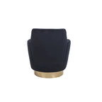 Fauteuil pivotant en velours, Fauteuil pivotant d'appoint, Fauteuil de lecture, Fauteuil rond avec piètement en acier inoxydable doré