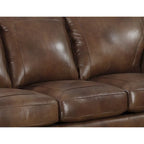 Ensemble canapé, causeuse et fauteuil en cuir italien brun cognac