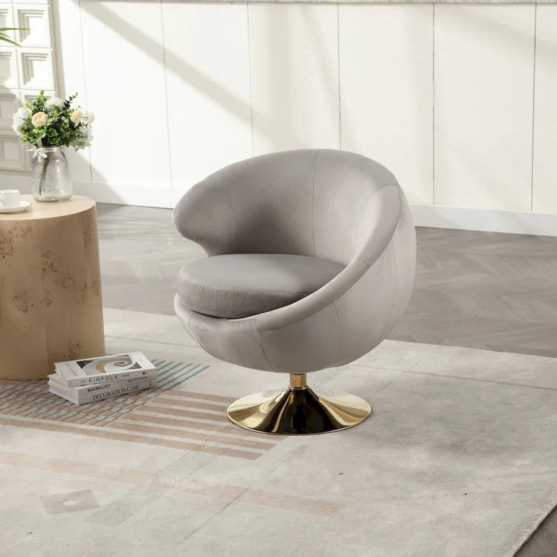 Fauteuils d'appoint pivotants à 360 degrés en velours côté gauche